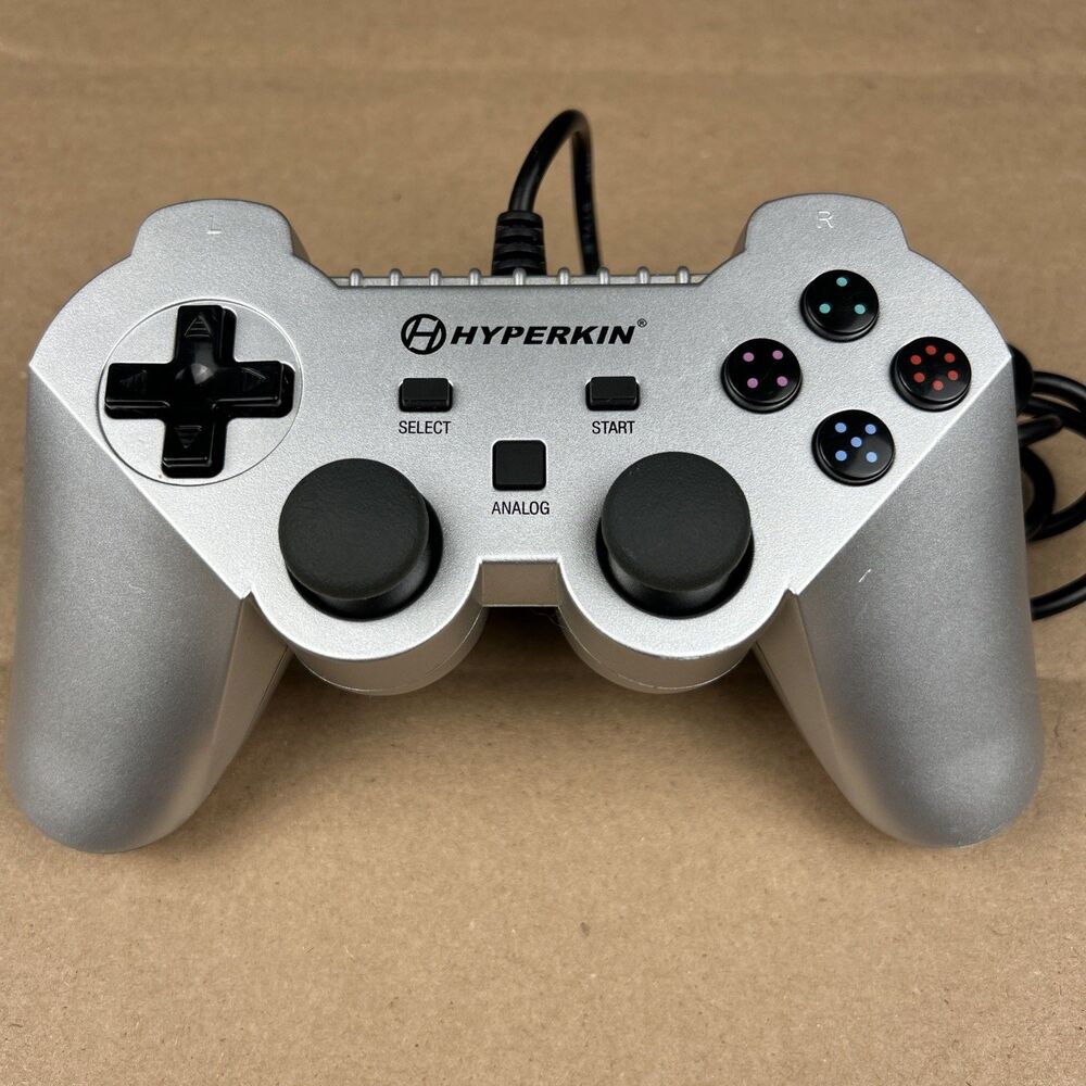 Hyperkin  PlayStation 2 "Brave Warrior" Wired Premium Controller for PS2 Silver